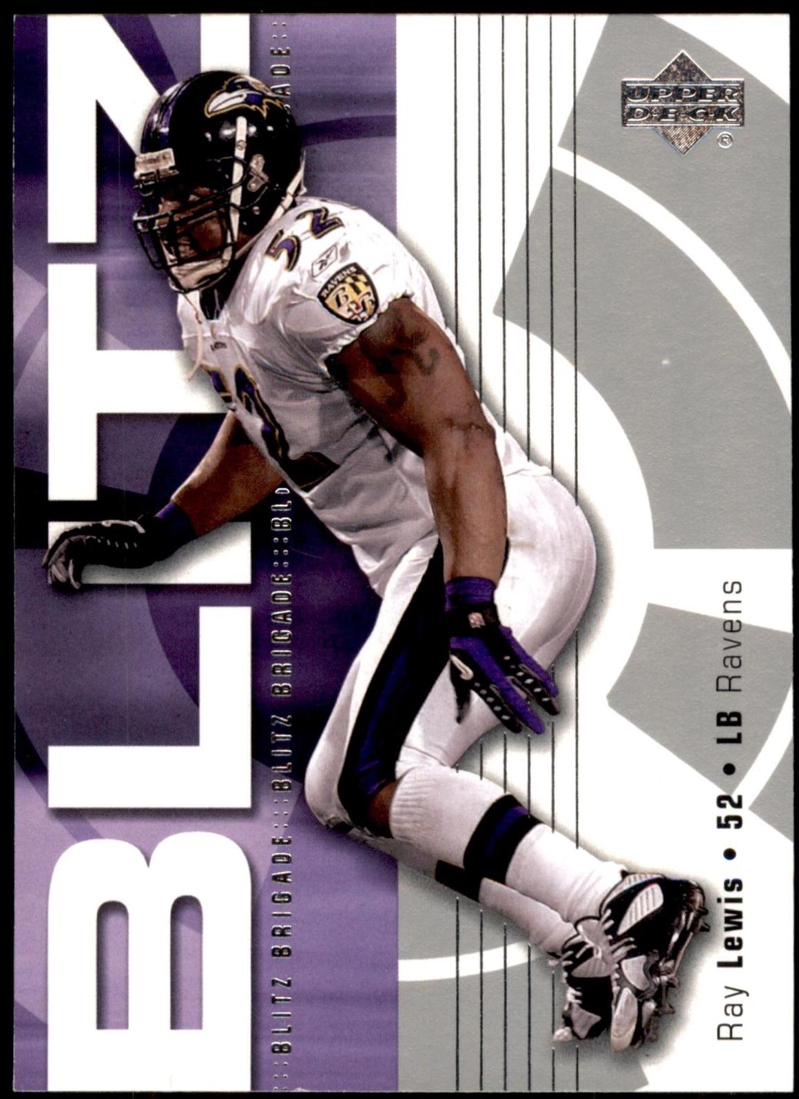 Ray Lewis #BB-1 Football Cards 2002 Upper Deck Blitz Brigade