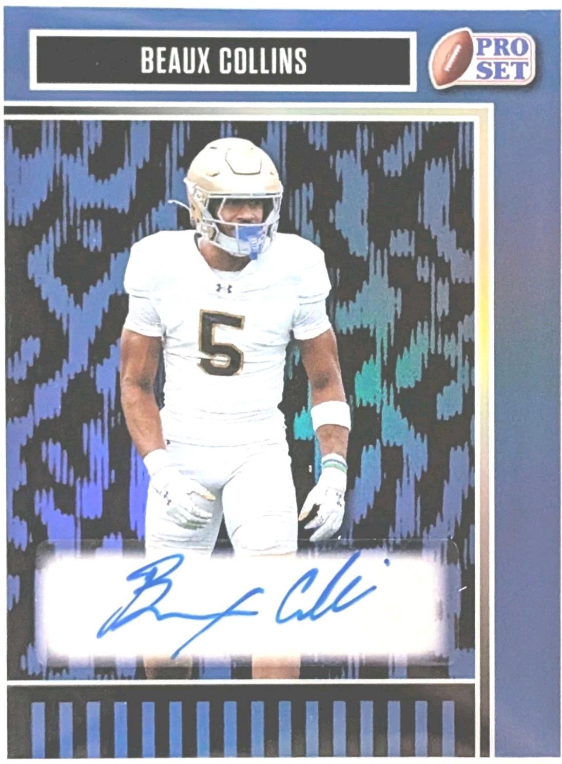 Beaux Collins #BA-BC1 2025 Leaf Pro Set Metal Autograph Football