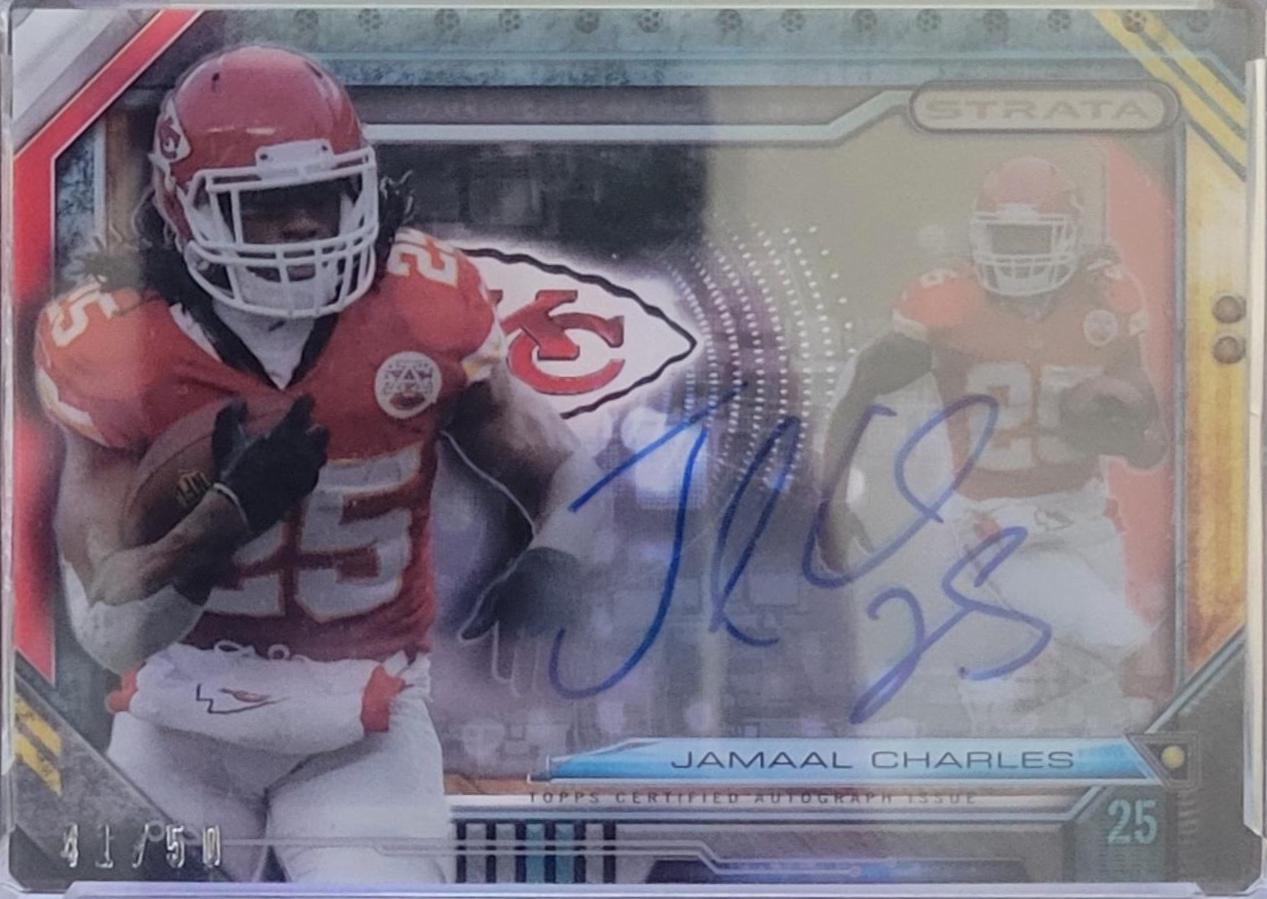 Jamaal Charles #SSAR-JCH Football Cards 2014 Topps Strata Signature Autograph