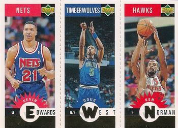 Norman, West, Edwards Basketball Cards 1996 Collector's Choice Mini