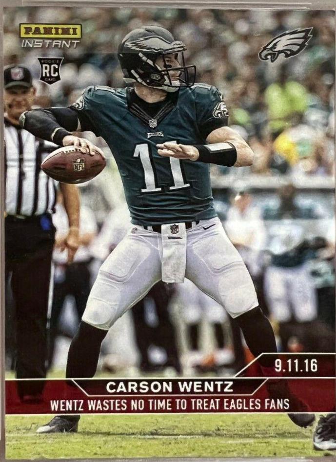 Carson Wentz #9 Football Cards 2016 Panini Instant NFL