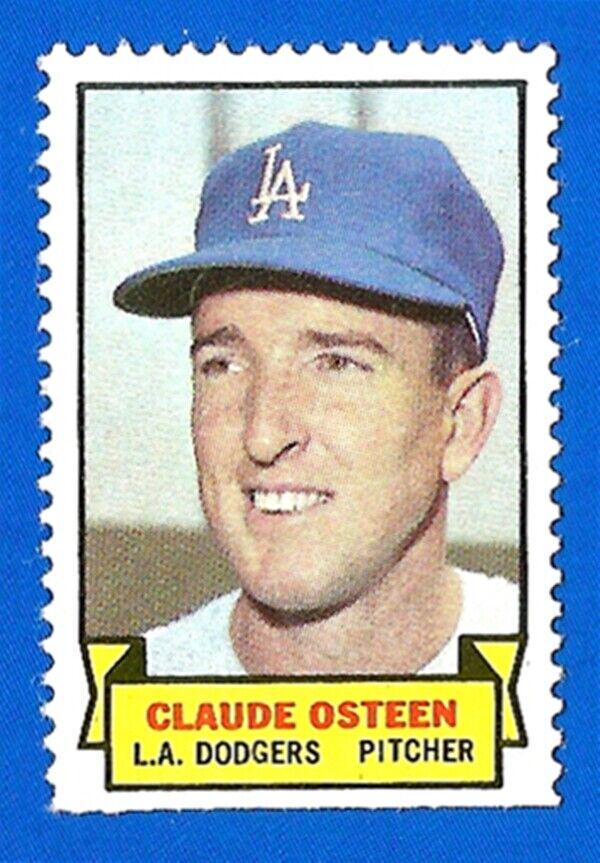 Claude Osteen Baseball Cards 1969 Topps Stamps