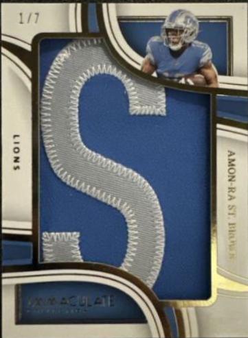 Amon-Ra St. Brown #14 Football Cards 2023 Panini Immaculate Nameplate Nobility