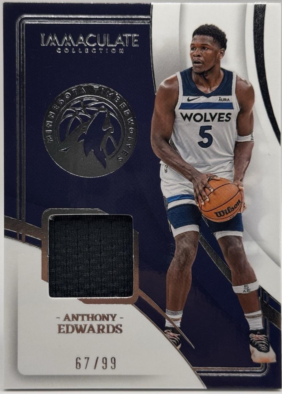Anthony Edwards #8 Basketball Cards 2023 Panini Immaculate Materials
