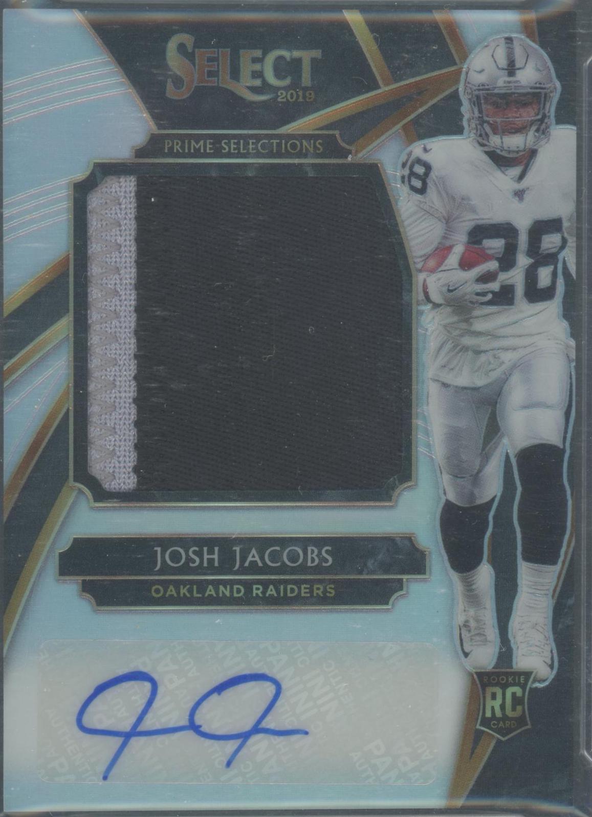 Josh Jacobs #PSP_JJ Football Cards 2019 Panini Select Prime Selections Prizm Signatures