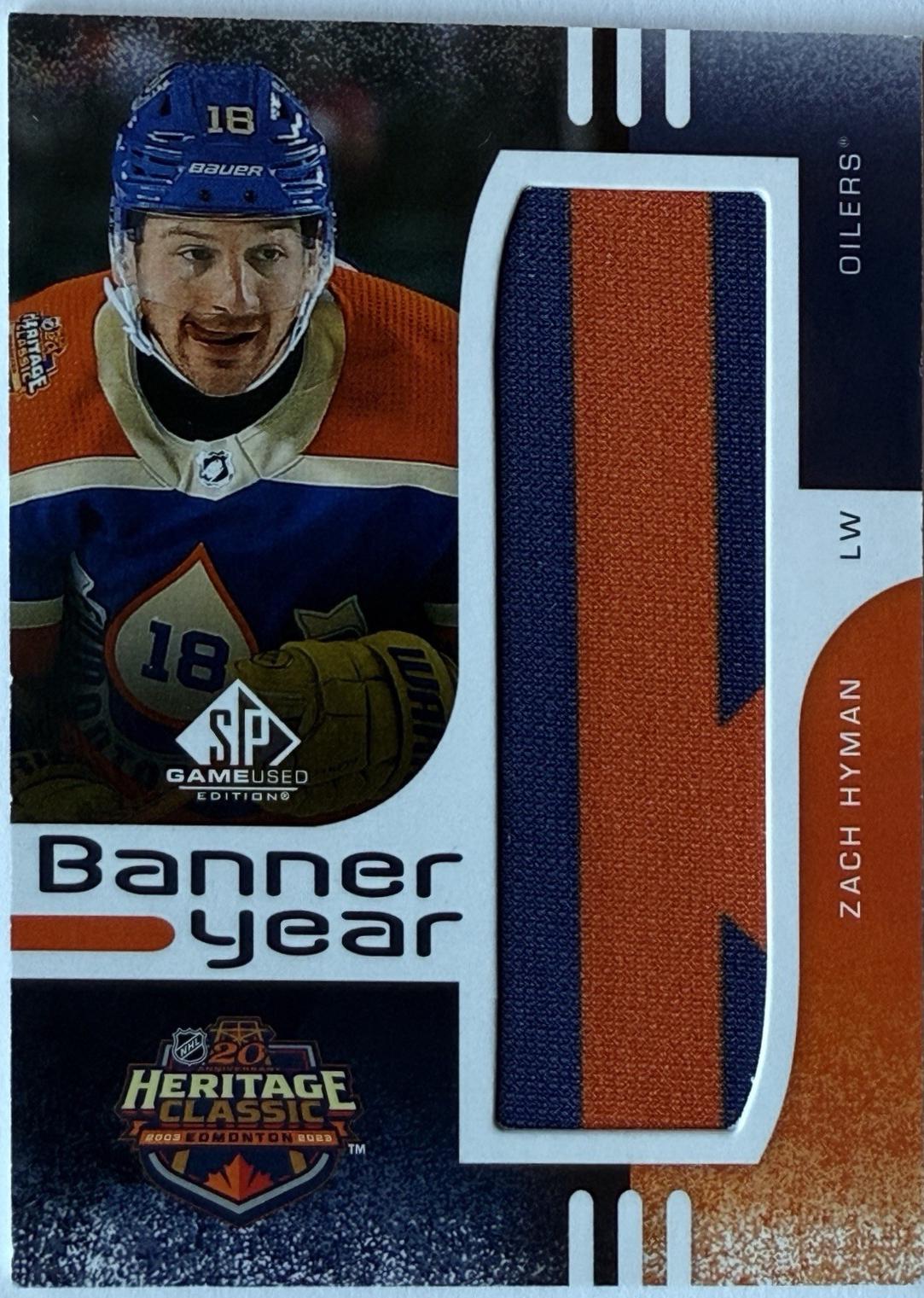 Zach Hyman #BYHC-ZH Hockey Cards 2024 SP Game Used Heritage Classic Banner Year Relic