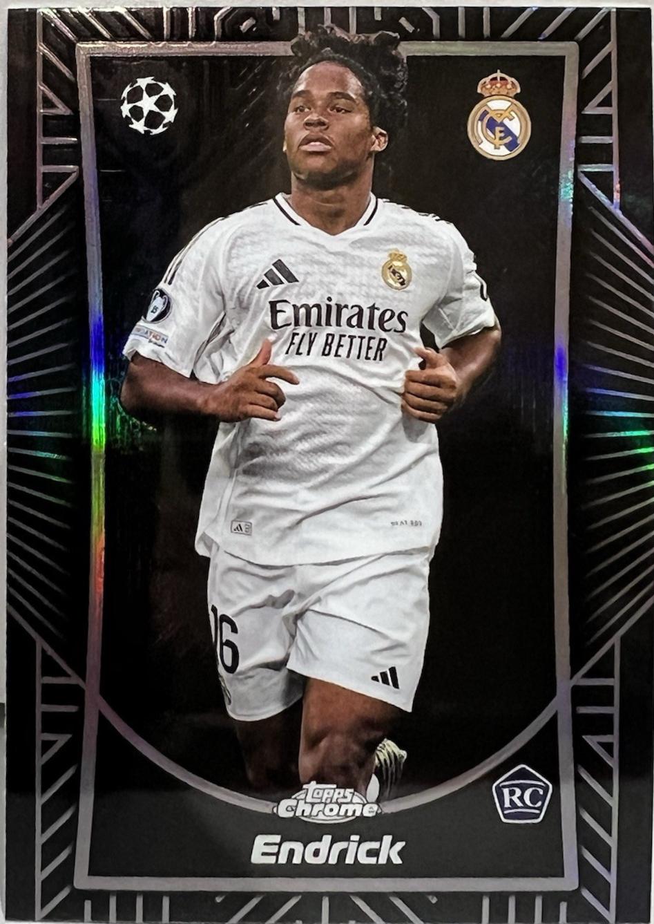 Endrick #SE-9 Soccer Cards 2024 Topps Chrome UEFA Shadow Etch