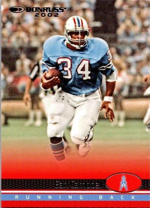Earl Campbell #7 Football Cards 2022 Panini Donruss Retro 2002
