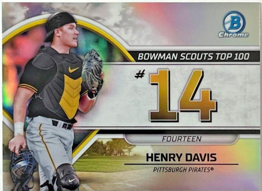 Henry Davis #BTP-14 Baseball Cards 2023 Bowman Scouts Top 100