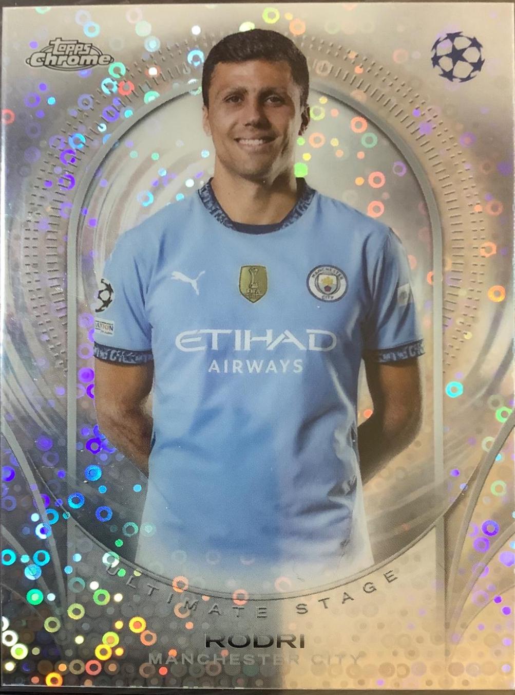 Rodri #USC-36 Soccer Cards 2024 Topps Chrome UEFA Club Ultimate Stage