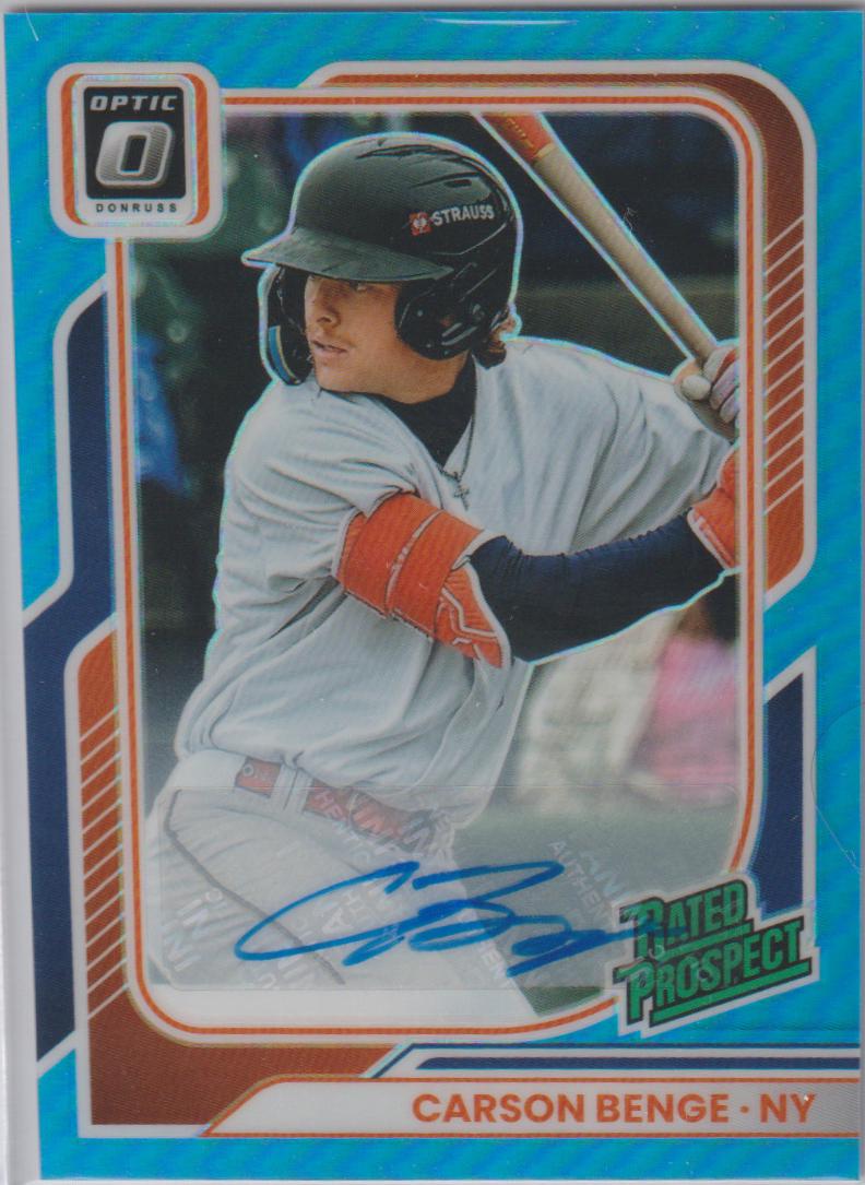Carson Benge [Carolina Blue Optic Signature] #180 Prices | 2026 Panini ...