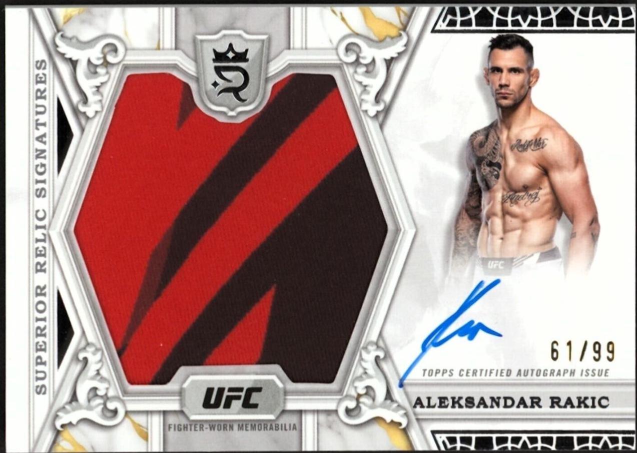 Aleksandar Rakic #SRS-AR Ufc Cards 2024 Topps Royalty UFC Superior Relic Signature