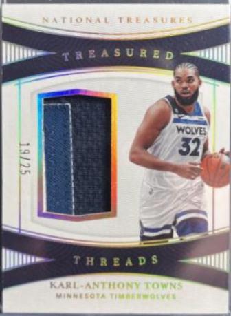 Karl-Anthony Towns #TD-KAT Basketball Cards 2022 Panini National Treasures Treasured Threads