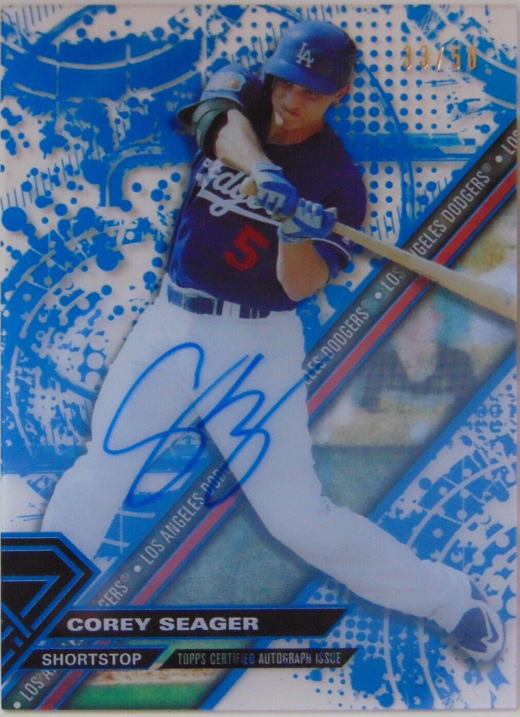 Corey Seager [Autograph Blue Rainbow] #CS