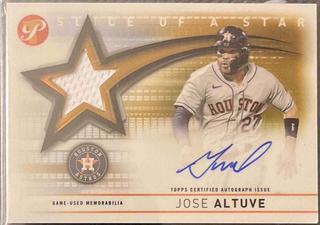 Jose Altuve #SSAR-JV Baseball Cards 2022 Topps Pristine Slice of the Star Autograph Relics