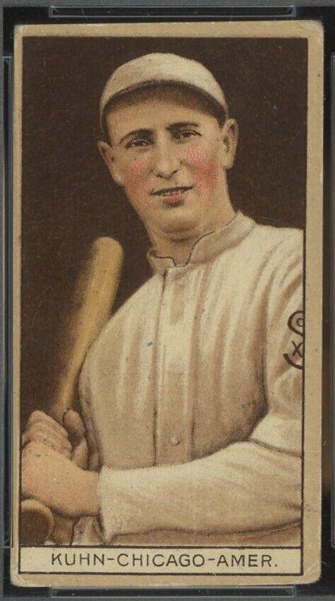 'Red' Kuhn Baseball Cards 1912 T207 Brown Background