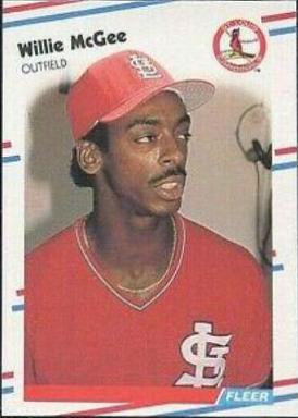 Willie McGee #42 Baseball Cards 1988 Fleer Glossy