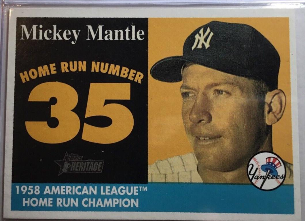 Mickey Mantle #MHRC35 Baseball Cards 2007 Topps Heritage 1958 Home Run Champion
