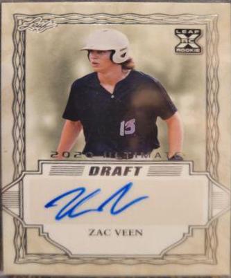 Zac Veen #BA-ZV1 2020 Leaf Ultimate Autographs Baseball