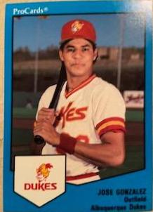 Jose Gonzalez #80 Baseball Cards 1989 Procards