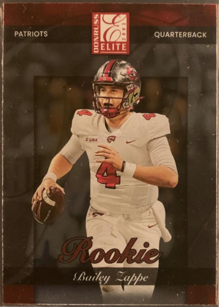 Bailey Zappe #2002-107 Football Cards 2022 Panini Donruss 2002 Elite Rookies