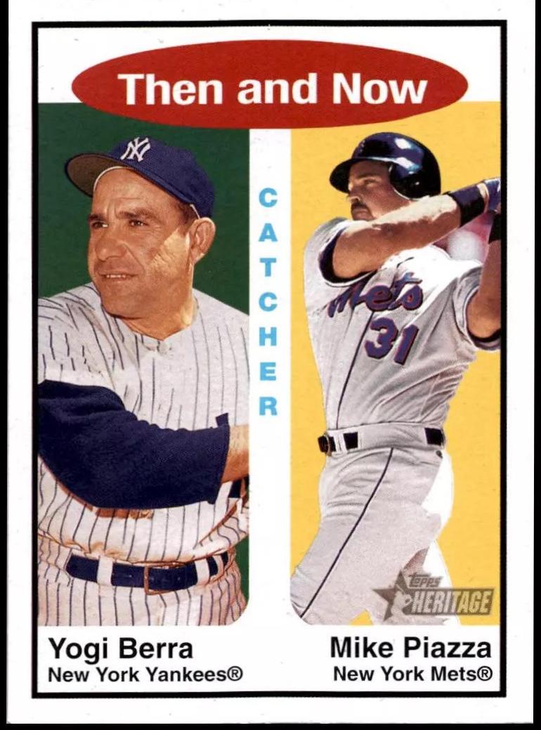 Yogi Berra/Mike Piazza #TN1 Baseball Cards 2001 Topps Heritage Then & Now