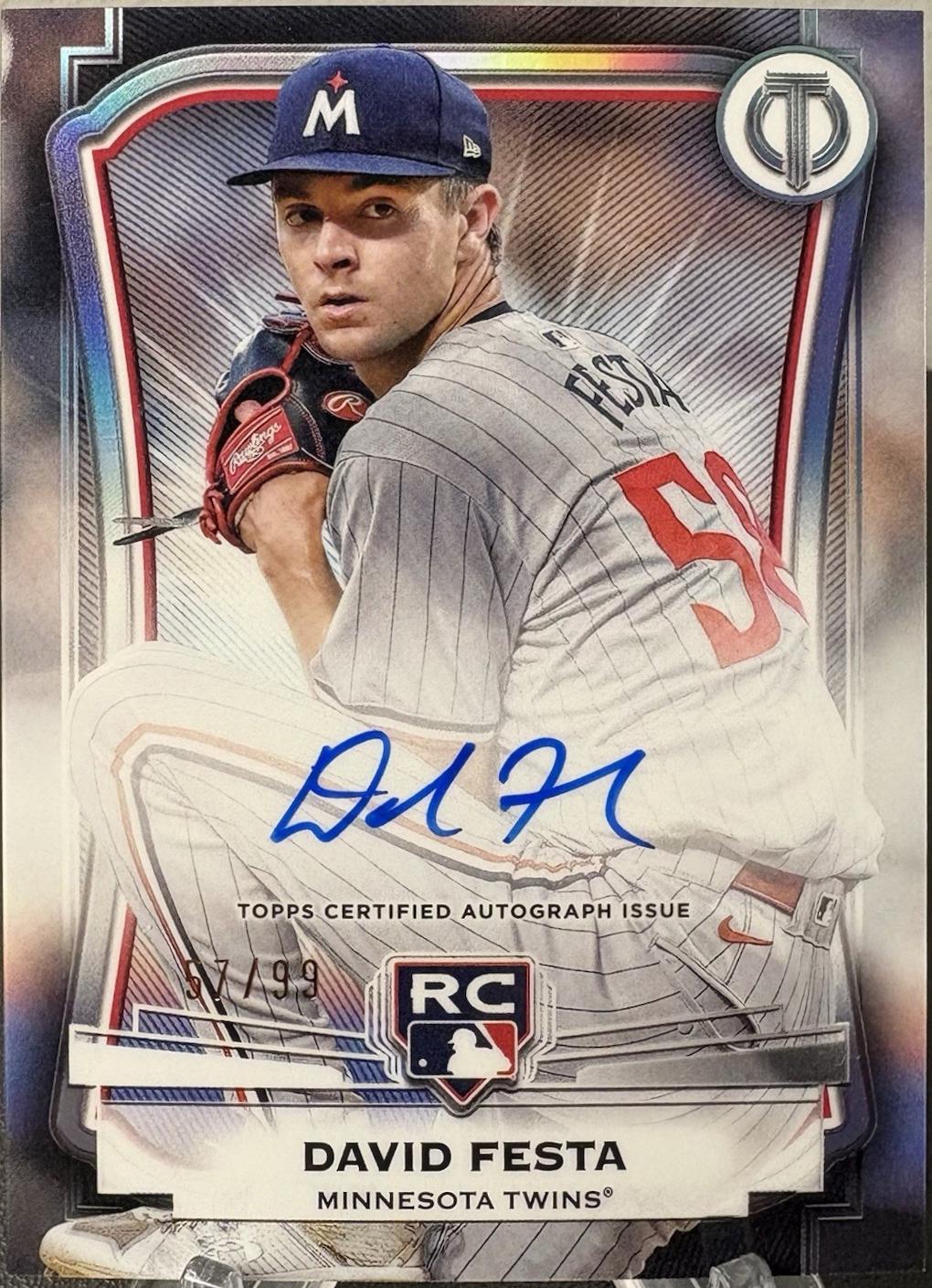 David Festa #LIA-DF Baseball Cards 2025 Topps Tribute League Inauguration Autograph