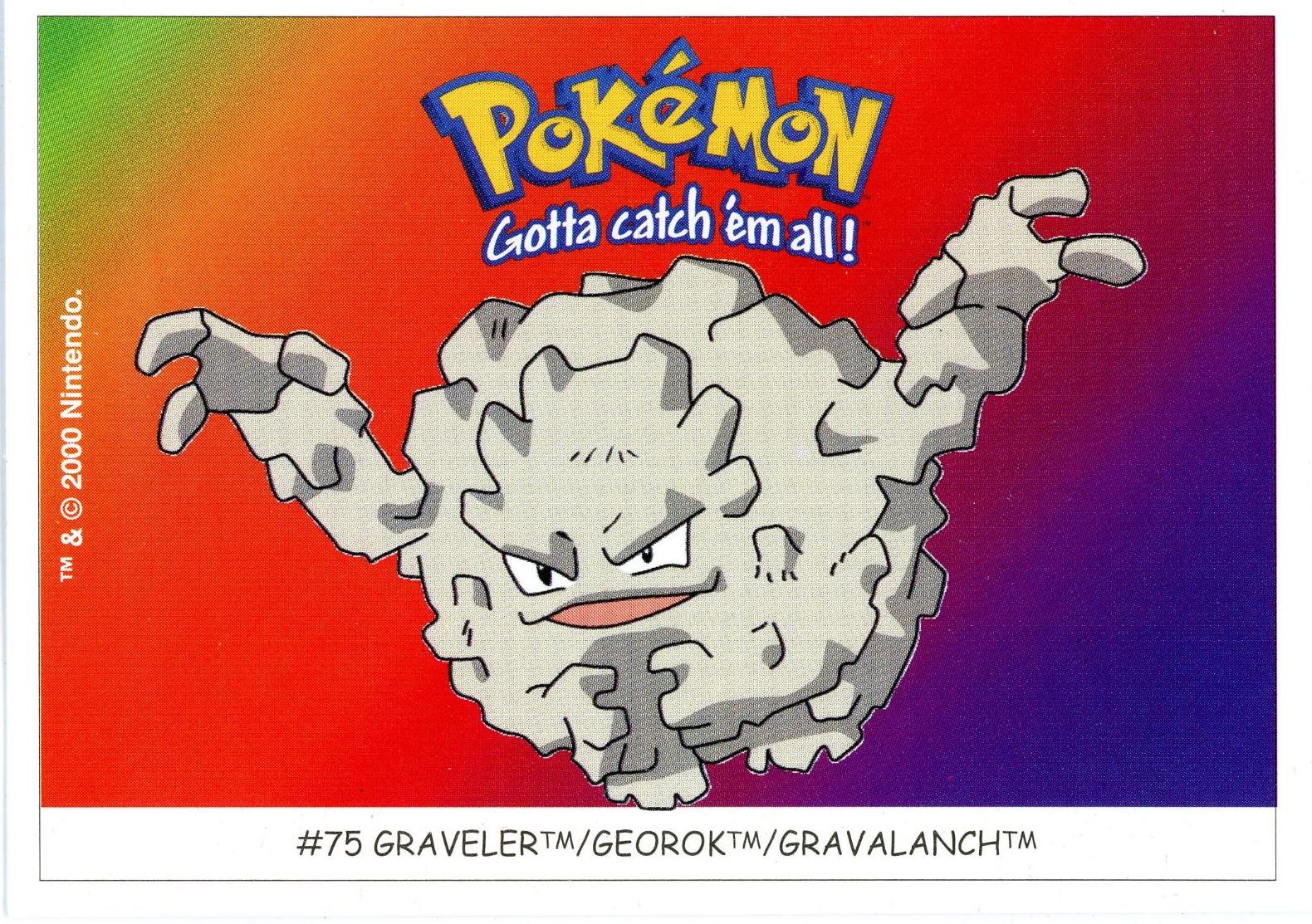 Graveler #75 Pokémon Card from Pokemon 2000 Dunkin Boomer Set 