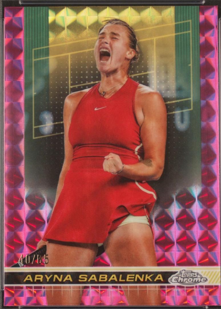 Aryna Sabalenka [Pink Geometric Refractor] #21 Prices | 2024 Topps