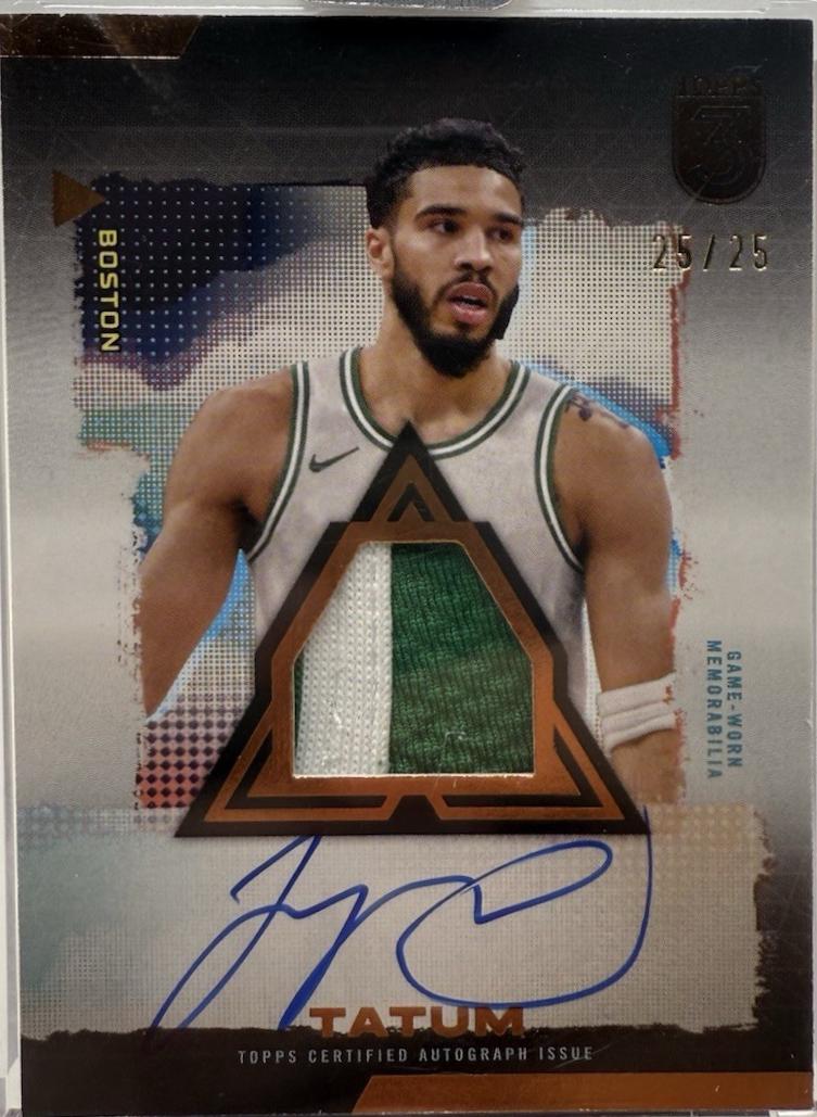 Jayson Tatum #RP-JT Basketball Cards 2023 Topps Three Relics Autograph Prime