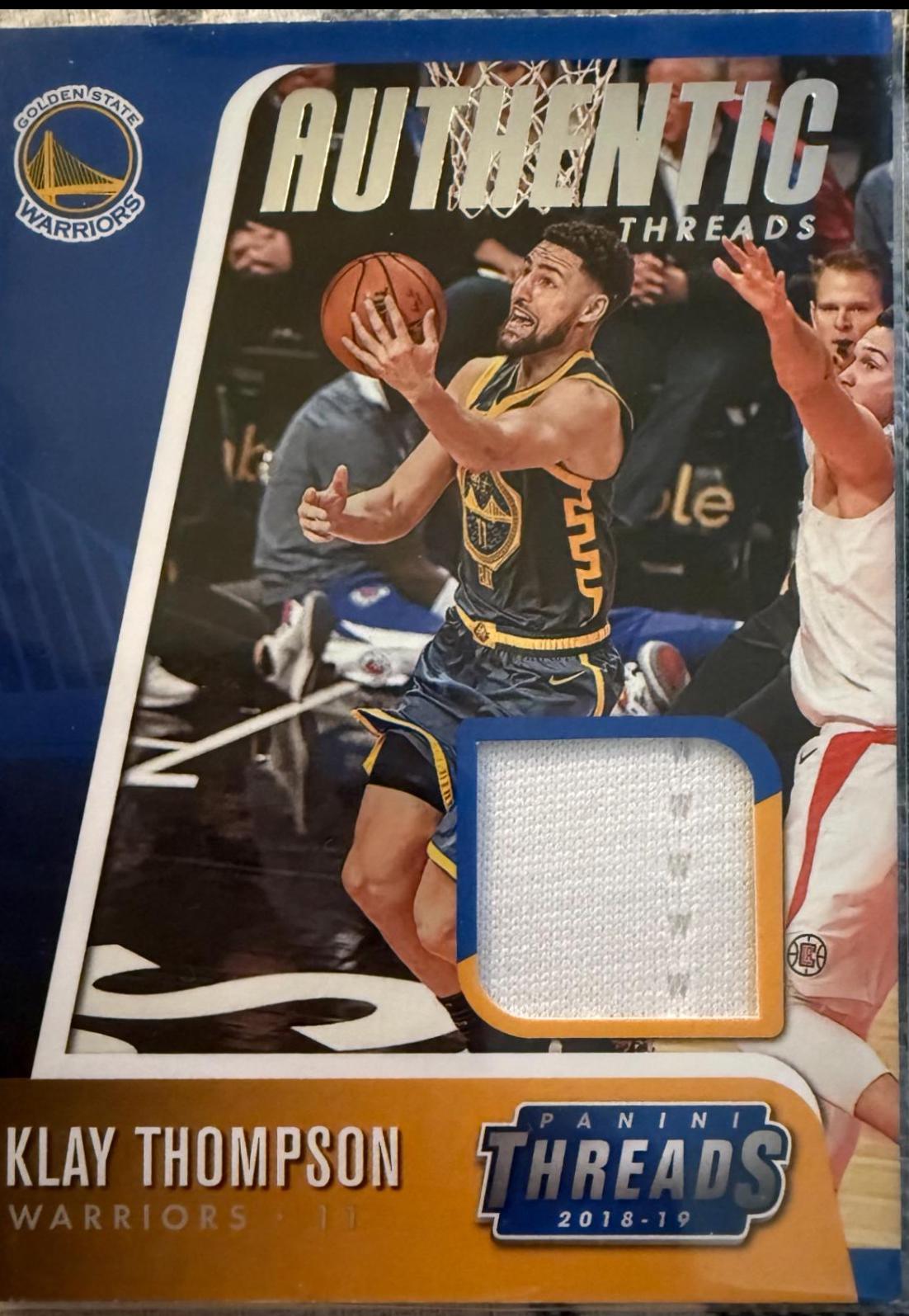 Klay Thompson #AT-KTH Basketball Cards 2018 Panini Threads Authentic Threads