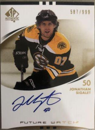Jonathan Sigalet #207 2007 Sp Authentic Hockey