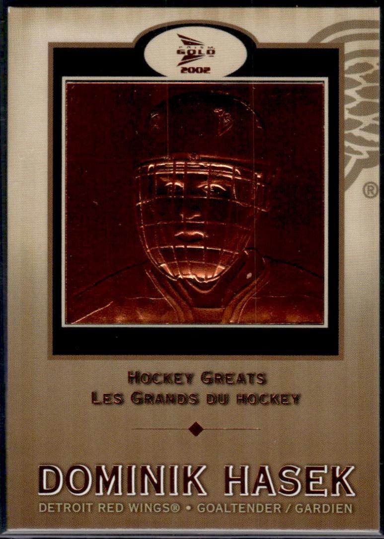 Dominik Hasek #4 Hockey Cards 2001 Pacific Prism Gold McDonald's Hockey Greats