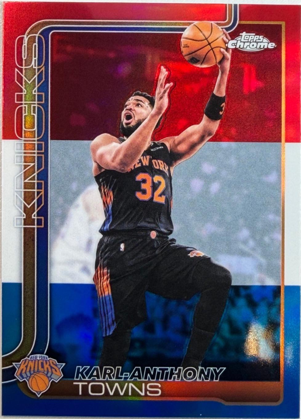 2025 Topps Chrome Update Karl-Anthony Towns [Red White Blue Refractor] #21 card