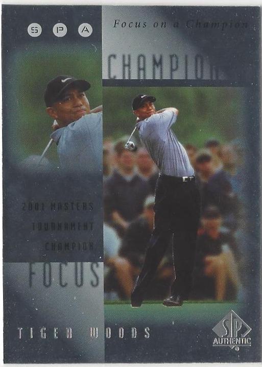 Tiger Woods #FC6 Golf Cards 2001 SP Authentic Focus of a Champion