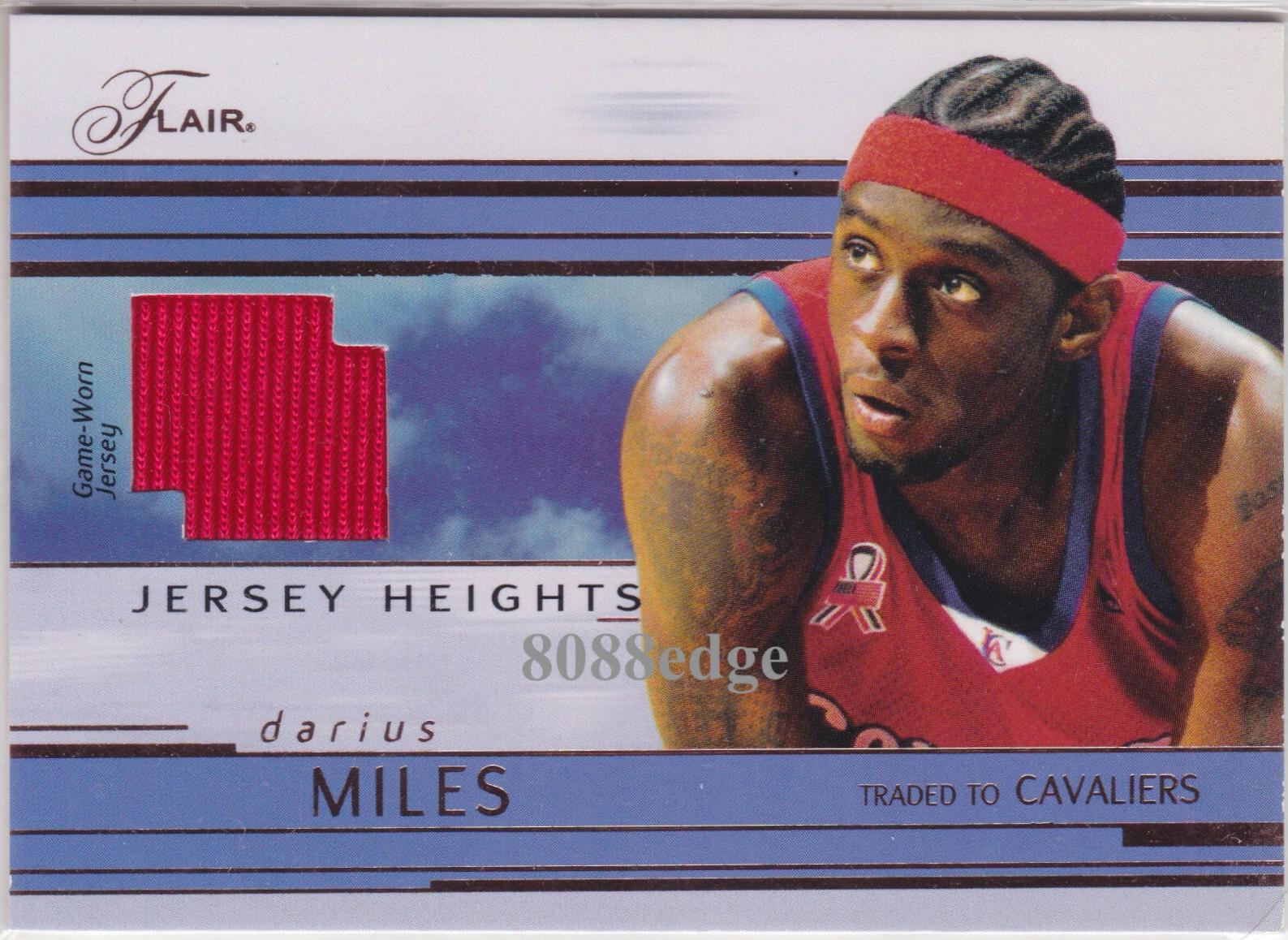 Darius Miles #JH-DM Basketball Cards 2002 Flair Jersey Heights