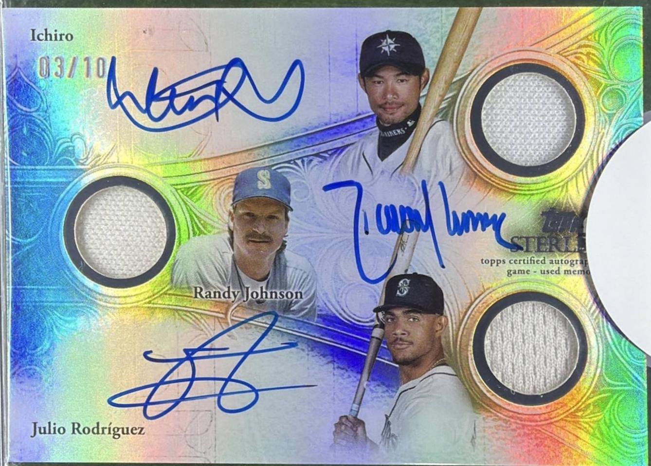 Julio Rodriguez #TSSD-IJR 2025 Topps Sterling Triple Relic Autograph Baseball