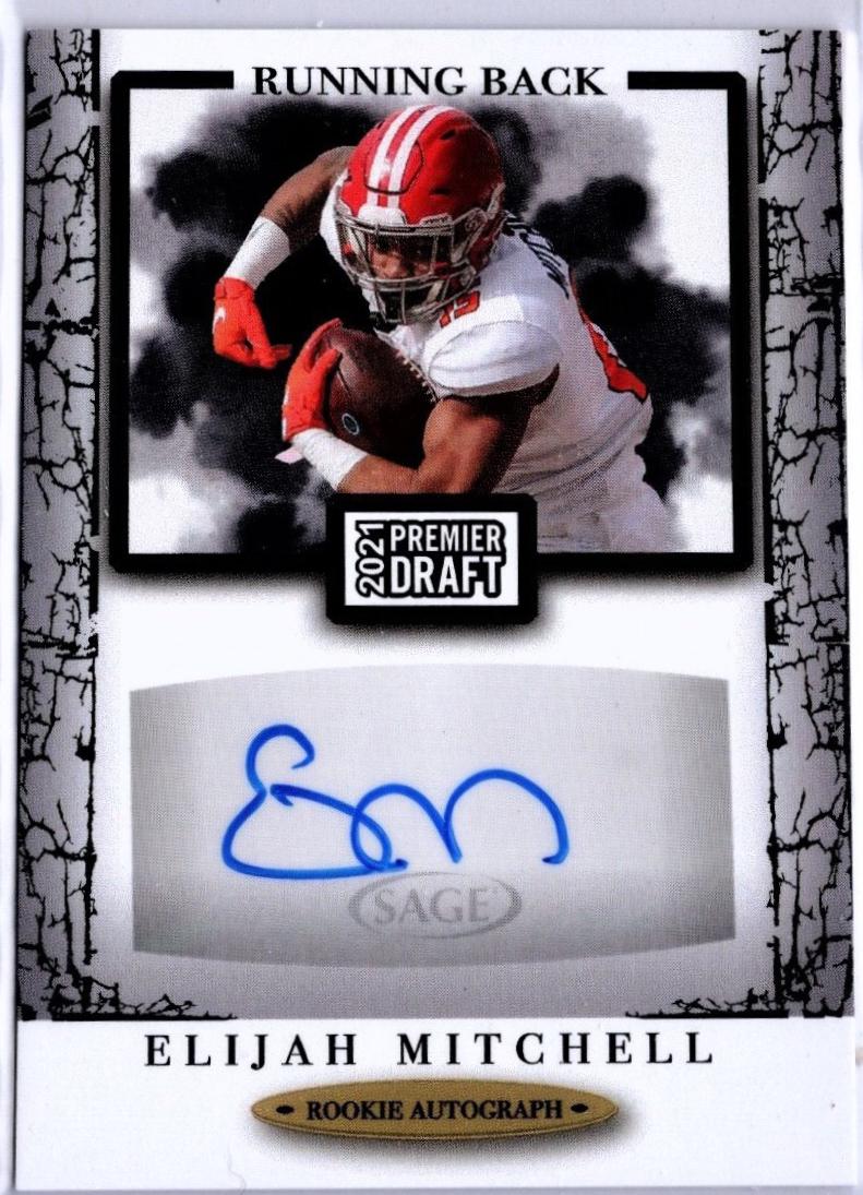 Elijah Mitchell #A105 2021 Sage Premier Draft Autographs Football