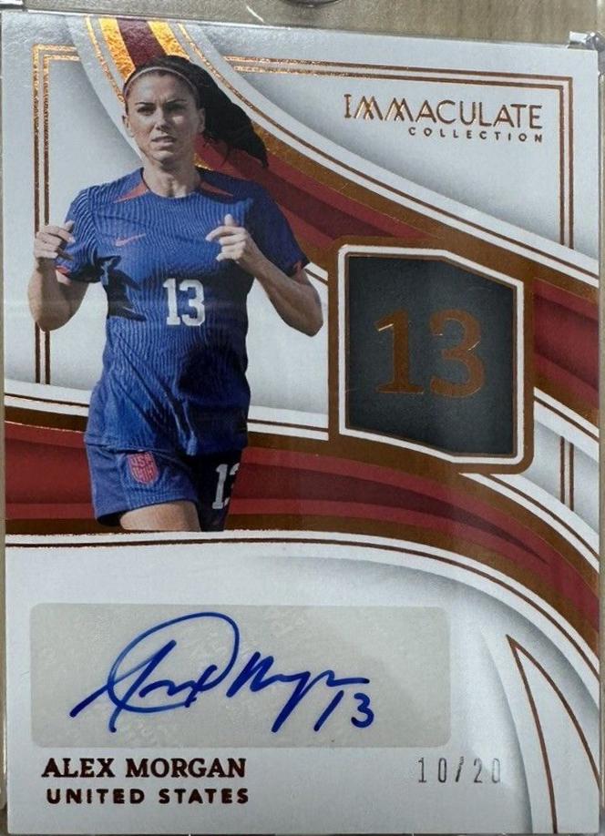 Alex Morgan #2 Soccer Cards 2023 Panini Immaculate Numbers Signature