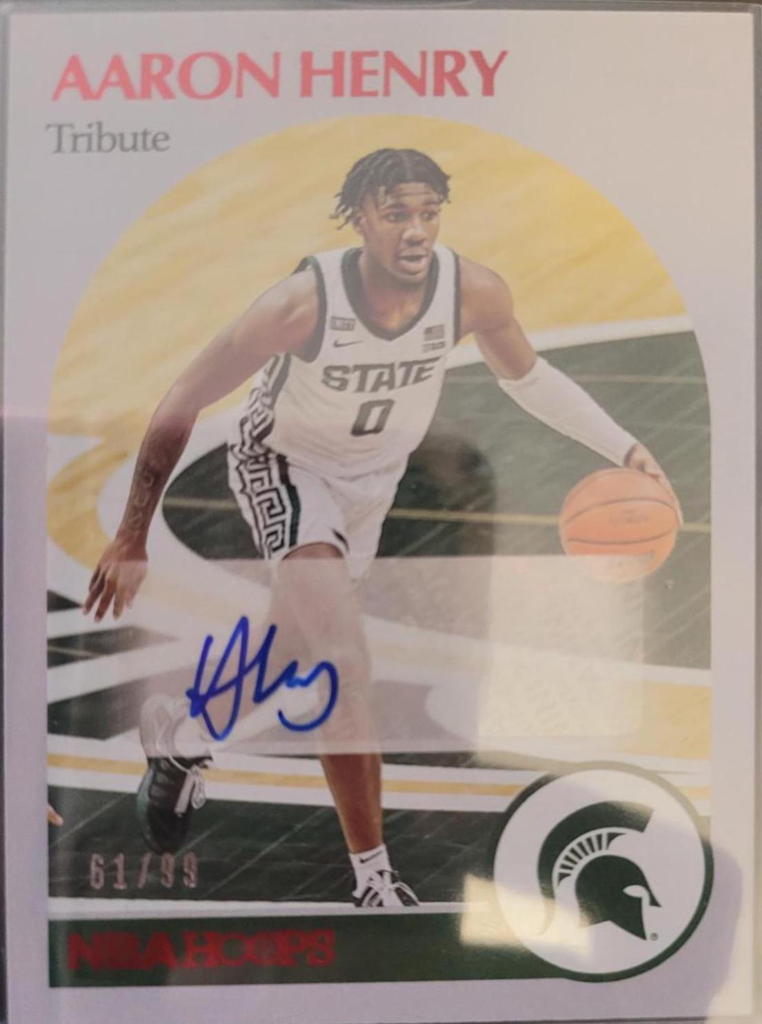 Aaron Henry #HR-AHE Basketball Cards 2021 Panini Chronicles Draft Picks Hoops Retro Autographs
