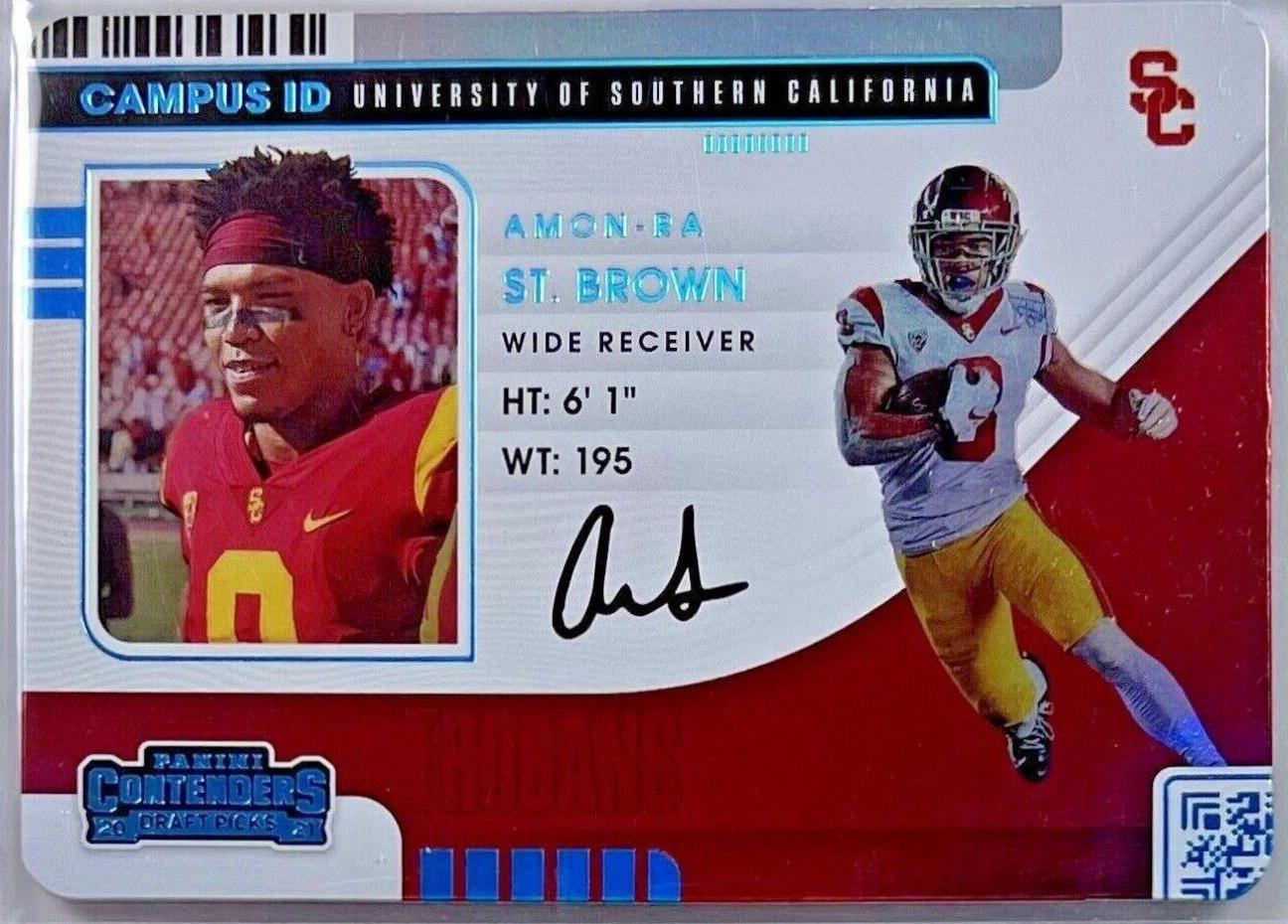 Amon Ra St. Brown #24 Football Cards 2021 Panini Contenders Draft Picks Campus ID