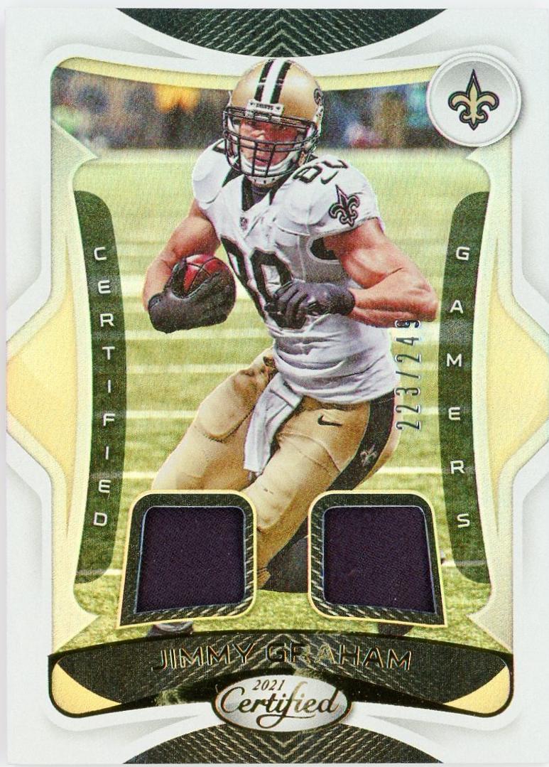 Jimmy Graham #1 Football Cards 2021 Panini Certified Gamers Mirror