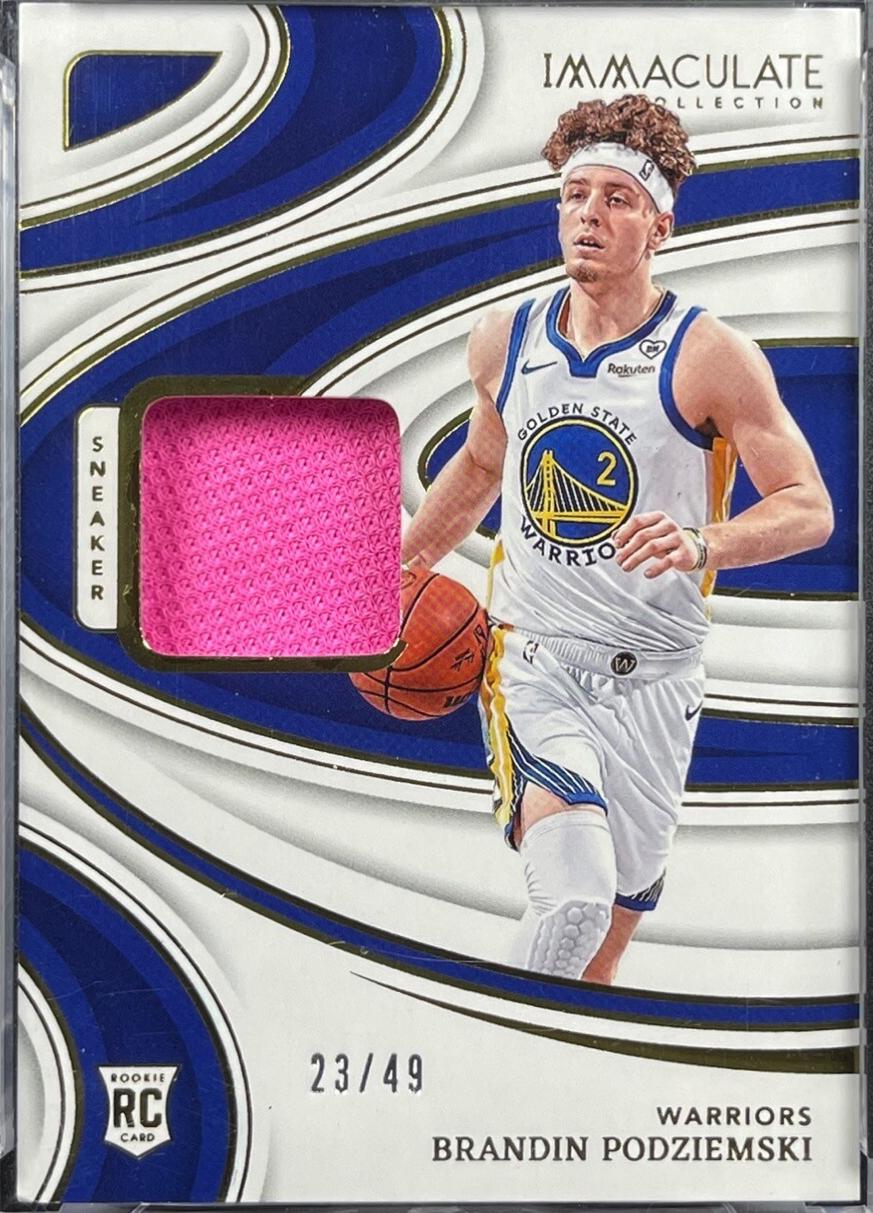 Brandin Podziemski #12 Basketball Cards 2023 Panini Immaculate Sneaker Swatch