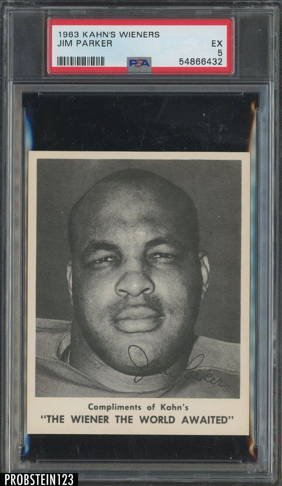 Jim Parker Football Cards 1963 Kahn's Wieners