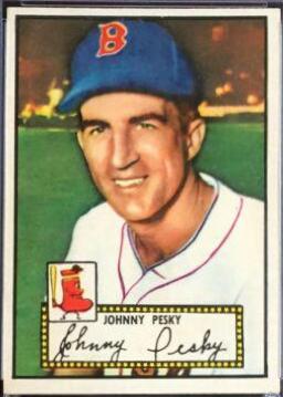 Johnny Pesky #15 Baseball Cards 1952 Topps
