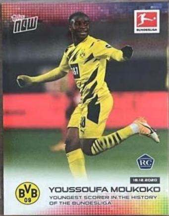 Youssoufa Moukoko #71 Soccer Cards 2020 Topps Now Bundesliga