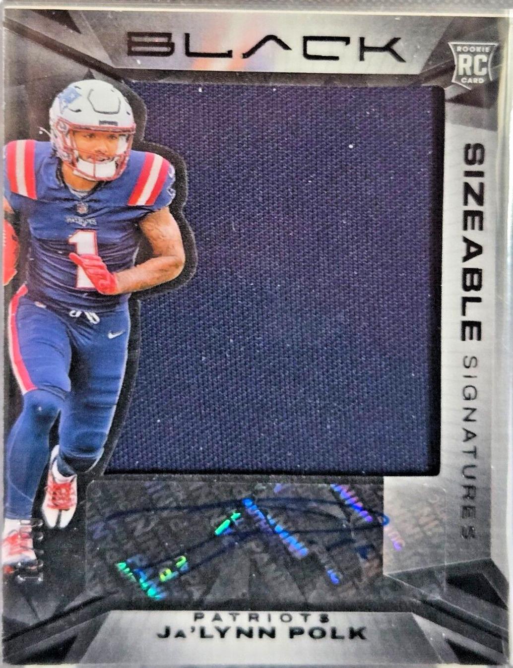Ja'Lynn Polk #SSR-JPK Football Cards 2024 Panini Black Sizeable Signatures Rookie Jersey