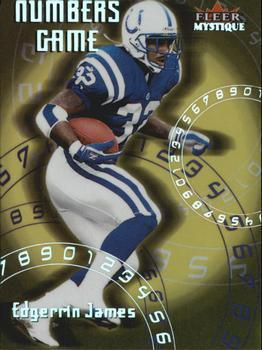 Edgerrin James #8NG Football Cards 2000 Fleer Mystique Numbers Game