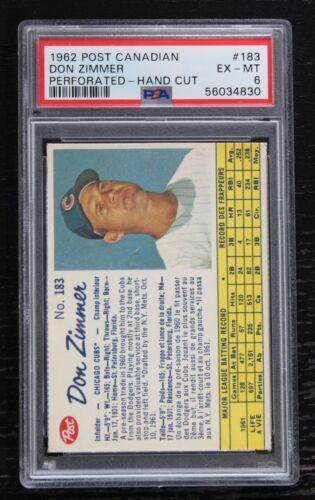Don Zimmer #183 1962 Post Canadian Baseball