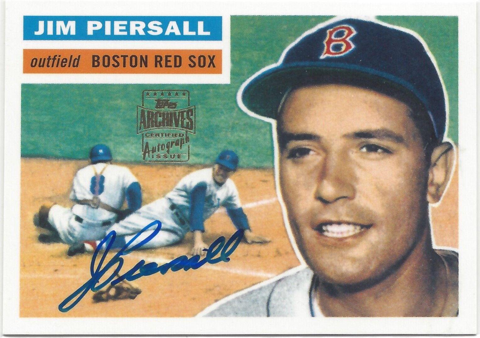 Jim Piersall #49 Baseball Cards 2001 Topps Archives Autographs